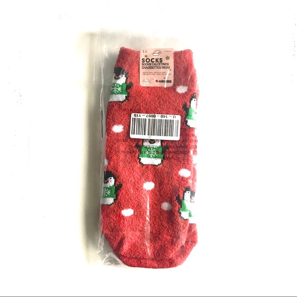 Christmas Red Plush Penguin Warm Sox Super-soft - Great Gift - Picture 5 of 5